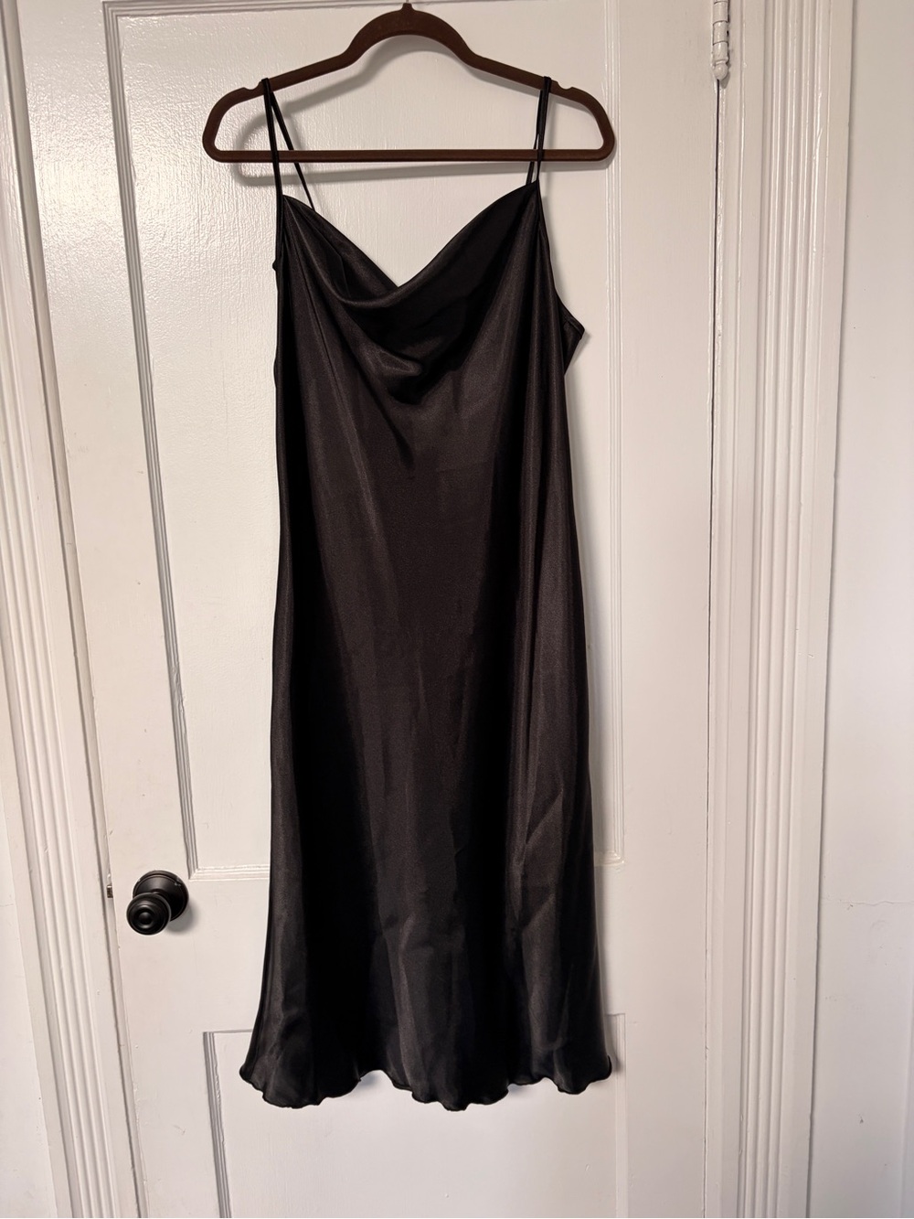 bebe Black Cowl Neck Midi Slip Dress